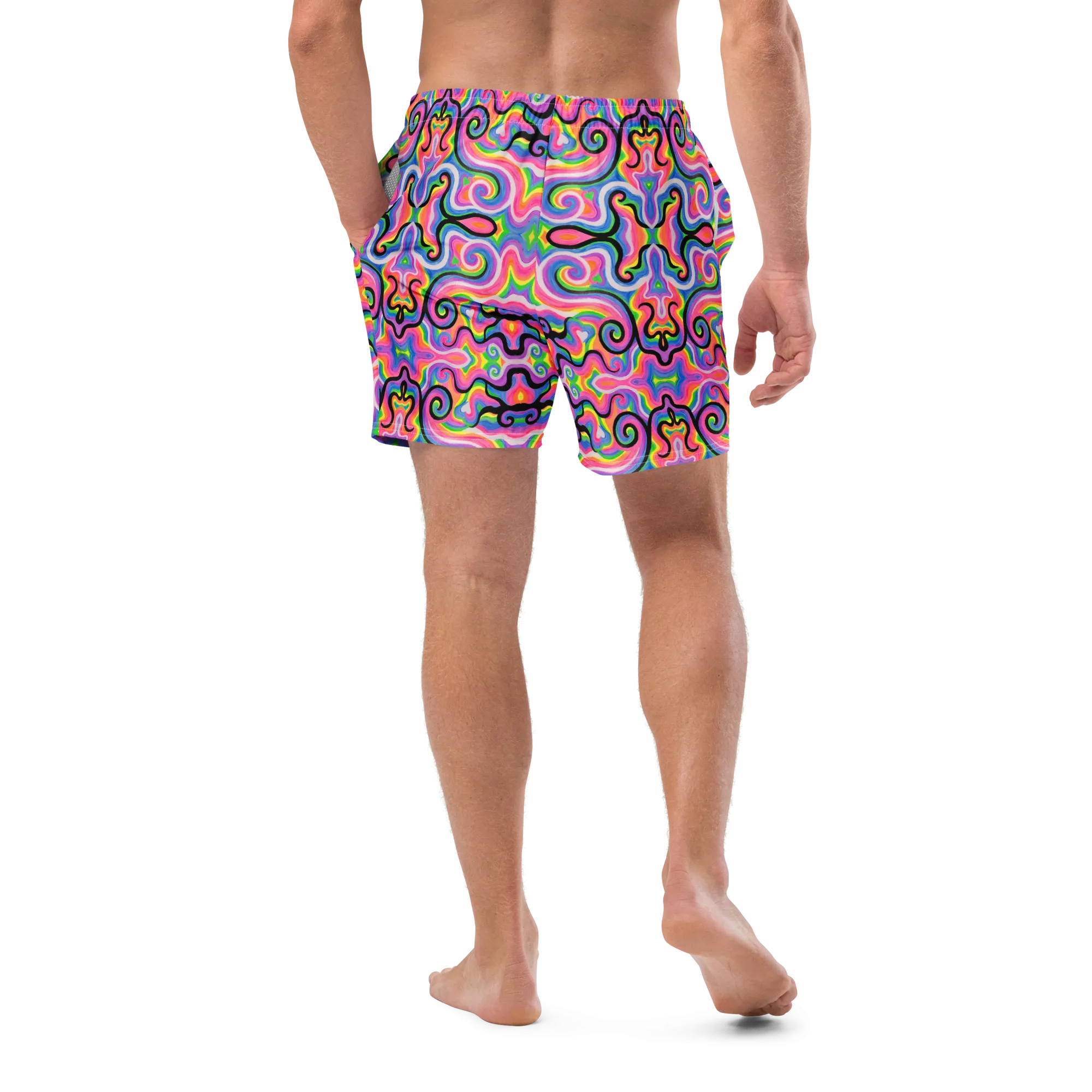 Swim Trunks ( Internal Pocket)- "Electric" Design