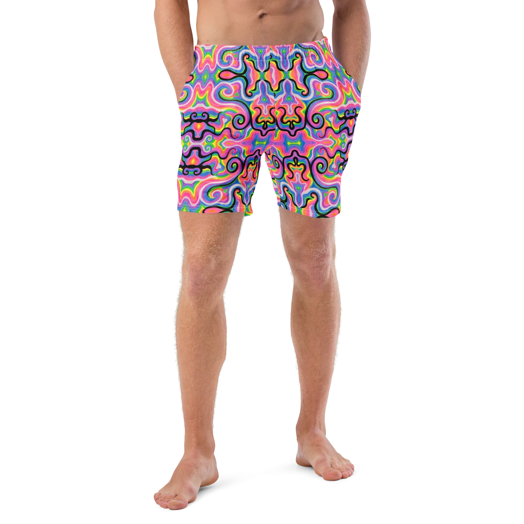 Swim Trunks ( Internal Pocket)- "Electric" Design