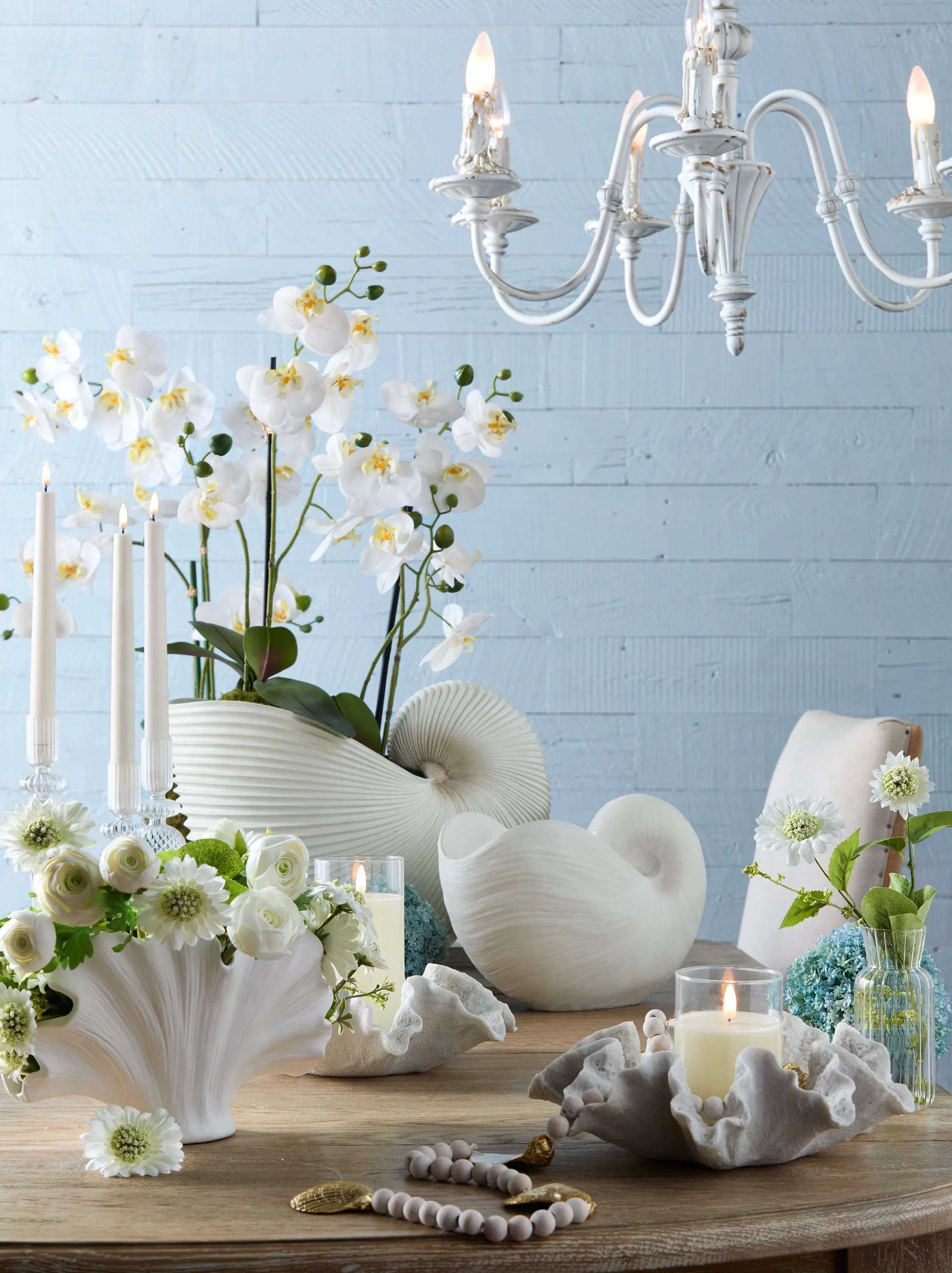 Textured Glass Candle Sticks