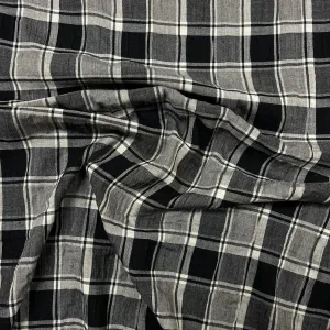 Textured Viscose - Grey Check