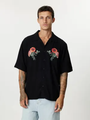 Thrills - Still Life Bowling Shirt - Black