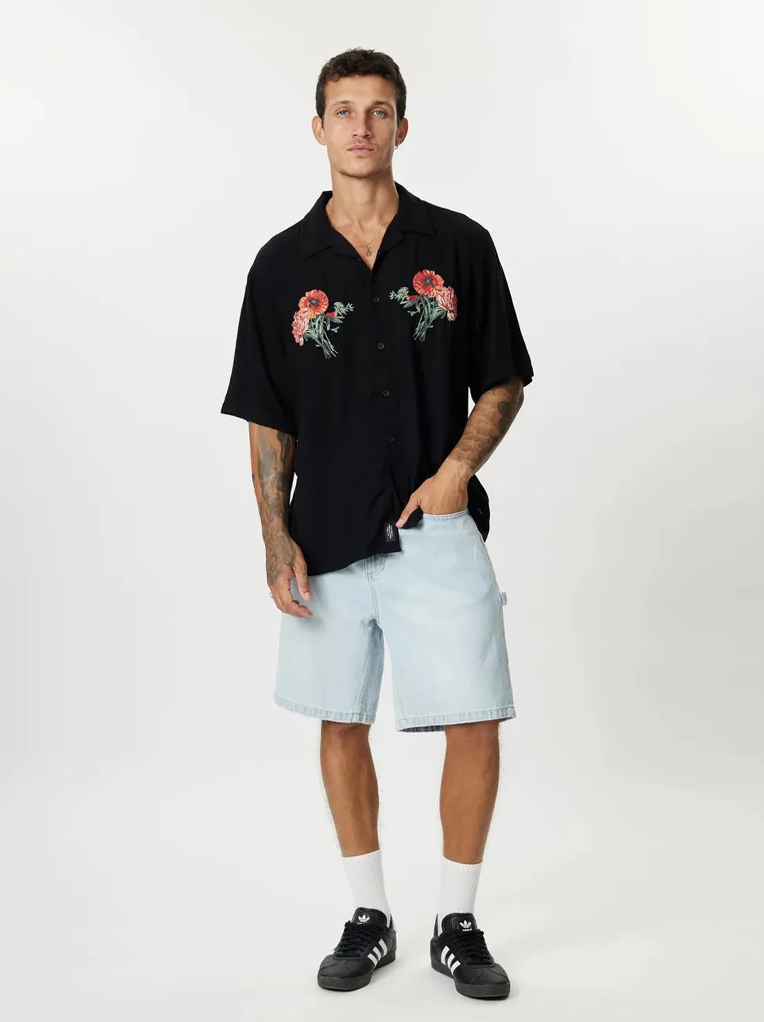 Thrills - Still Life Bowling Shirt - Black