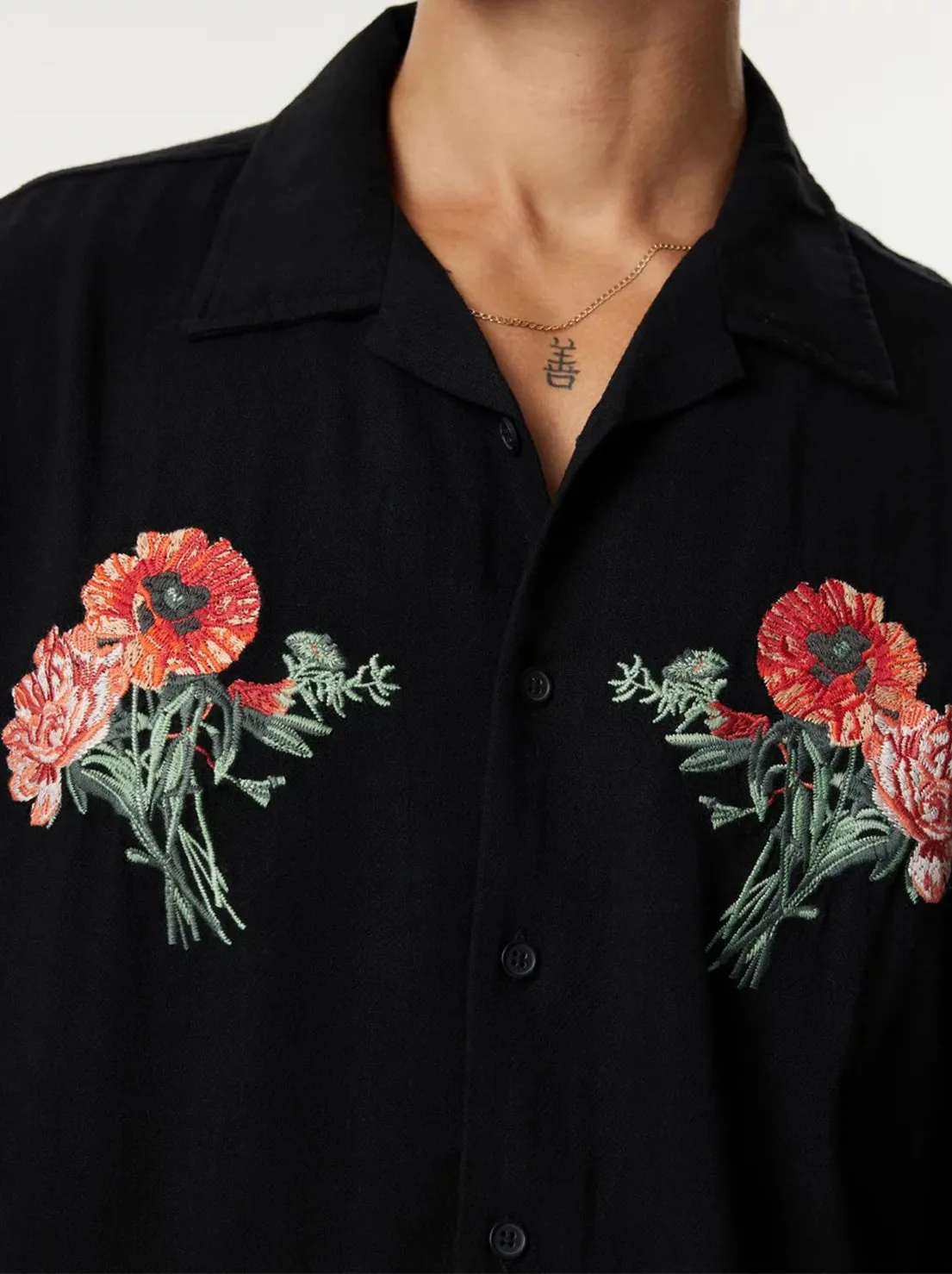 Thrills - Still Life Bowling Shirt - Black