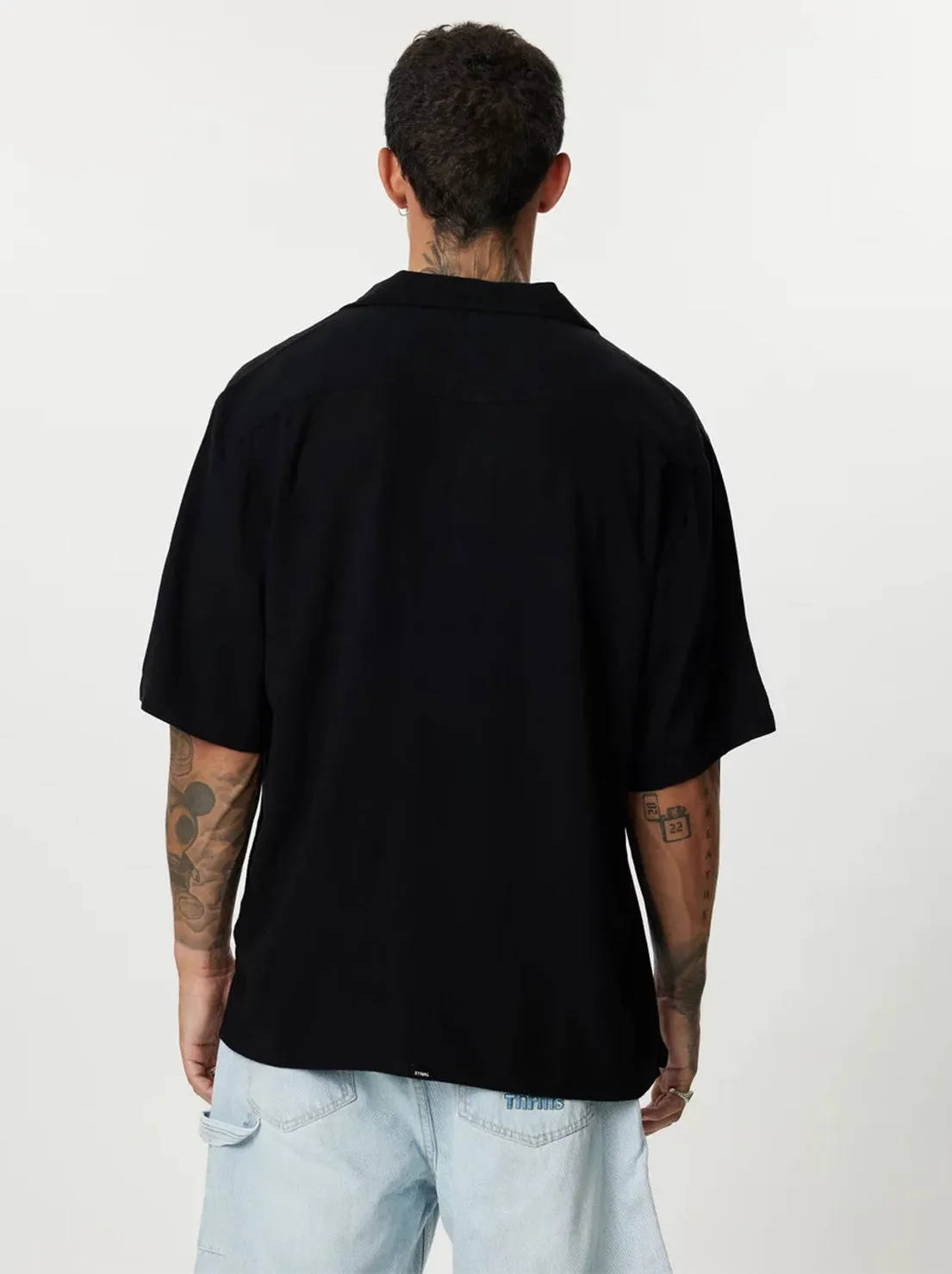 Thrills - Still Life Bowling Shirt - Black