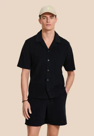 TONY toweling shorts geo sun | black