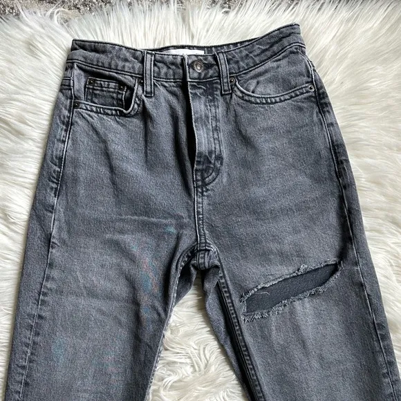 TopShop distressed straight jeans