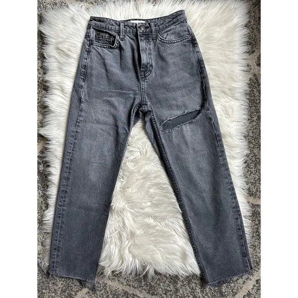 TopShop distressed straight jeans