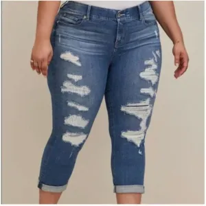 Torrid Crop Bombshell Straight Premium Stretch High Rise Jeans Plus Size 26