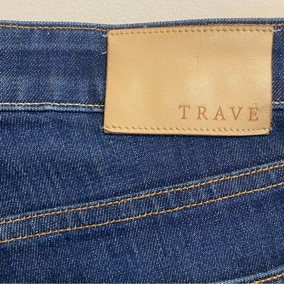 TRAVE Women's Colette Kick Flare Jeans in Mystifies Me Medium Dark Wash Size 30