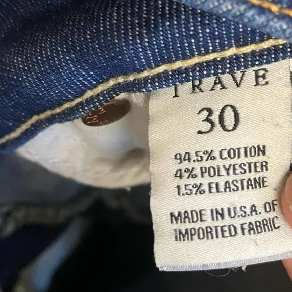 TRAVE Women's Colette Kick Flare Jeans in Mystifies Me Medium Dark Wash Size 30