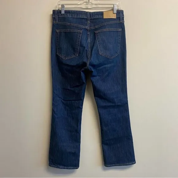 TRAVE Women's Colette Kick Flare Jeans in Mystifies Me Medium Dark Wash Size 30