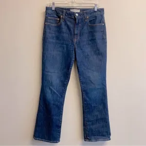 TRAVE Women's Colette Kick Flare Jeans in Mystifies Me Medium Dark Wash Size 30