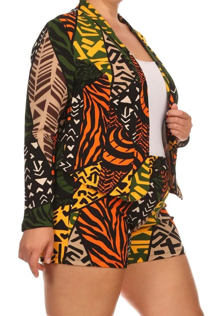 Tribal Goddess Plus Size Blazer Set