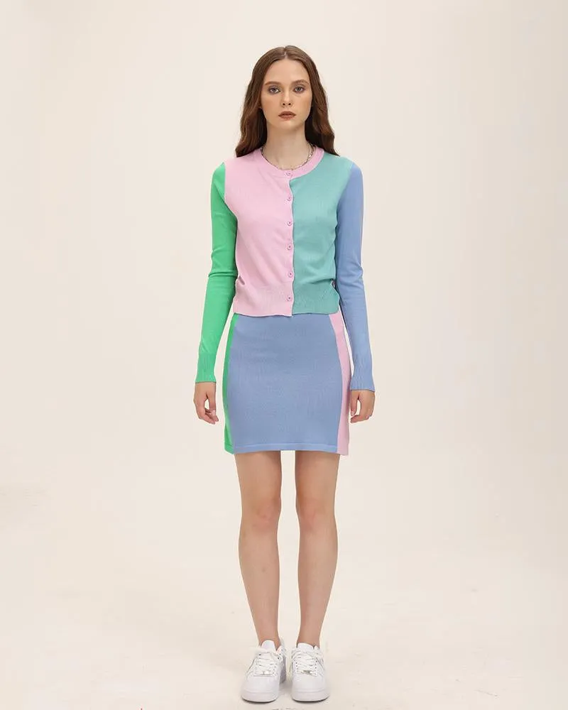 Tricolor Patchwork Skirt
