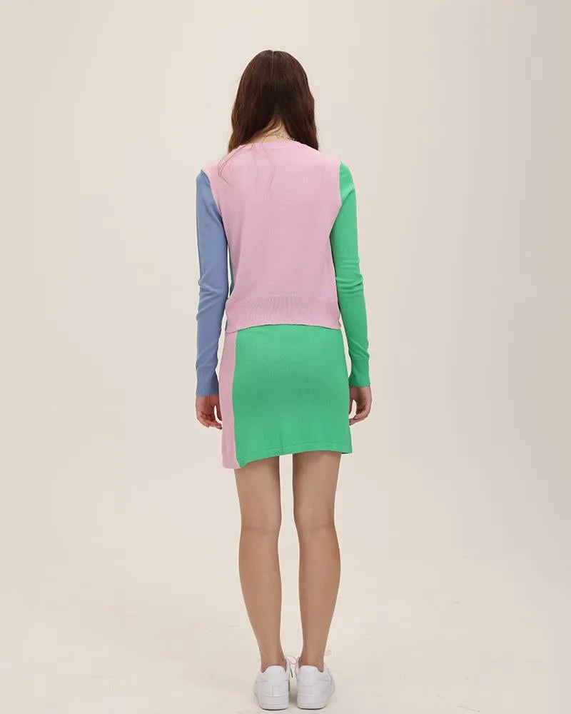 Tricolor Patchwork Skirt