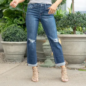 Ultra Crisp High Rise Cropped Straight Leg Regular & Plus Sizes