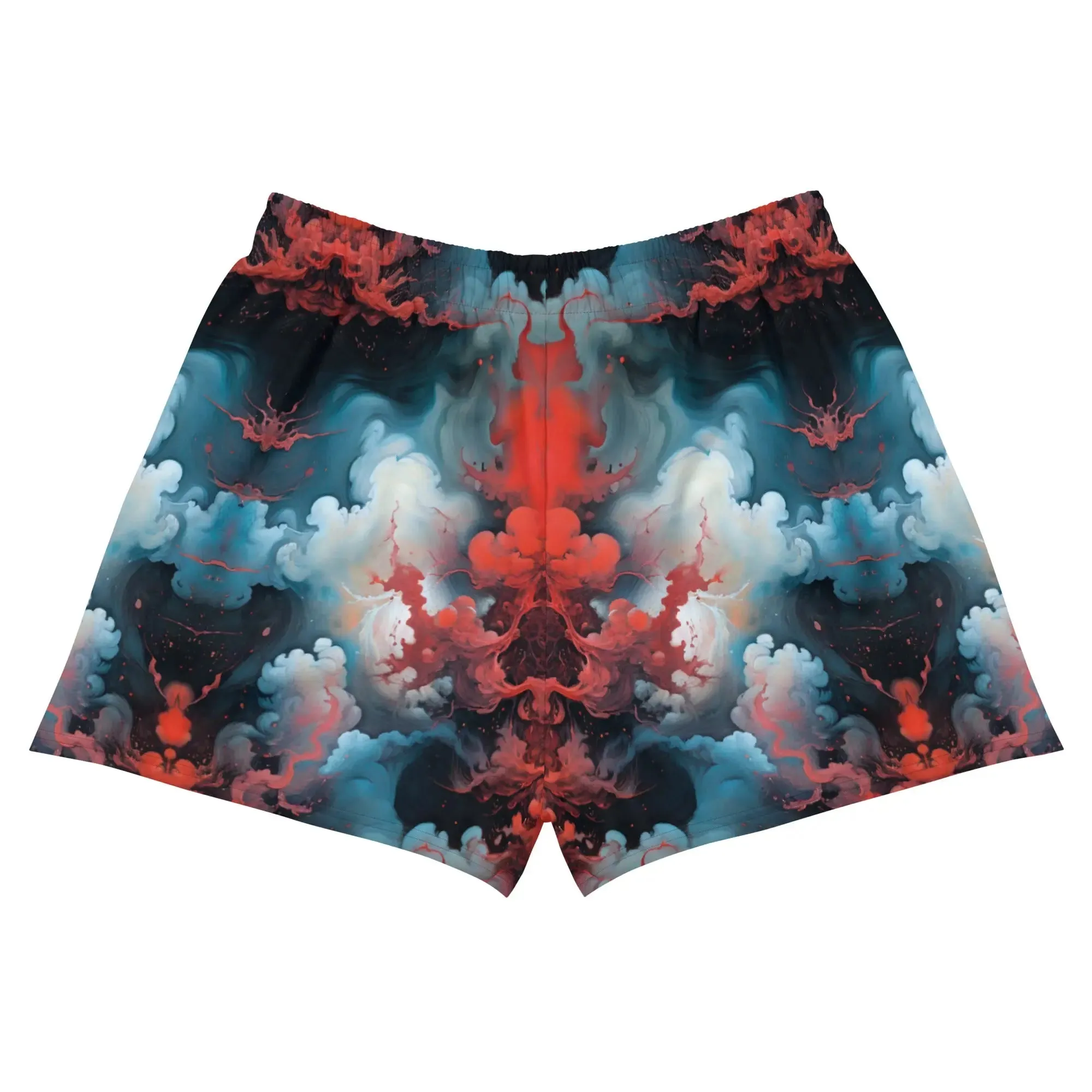 Unisex Athletic Shorts - Ethereal Crimson Flow - Light