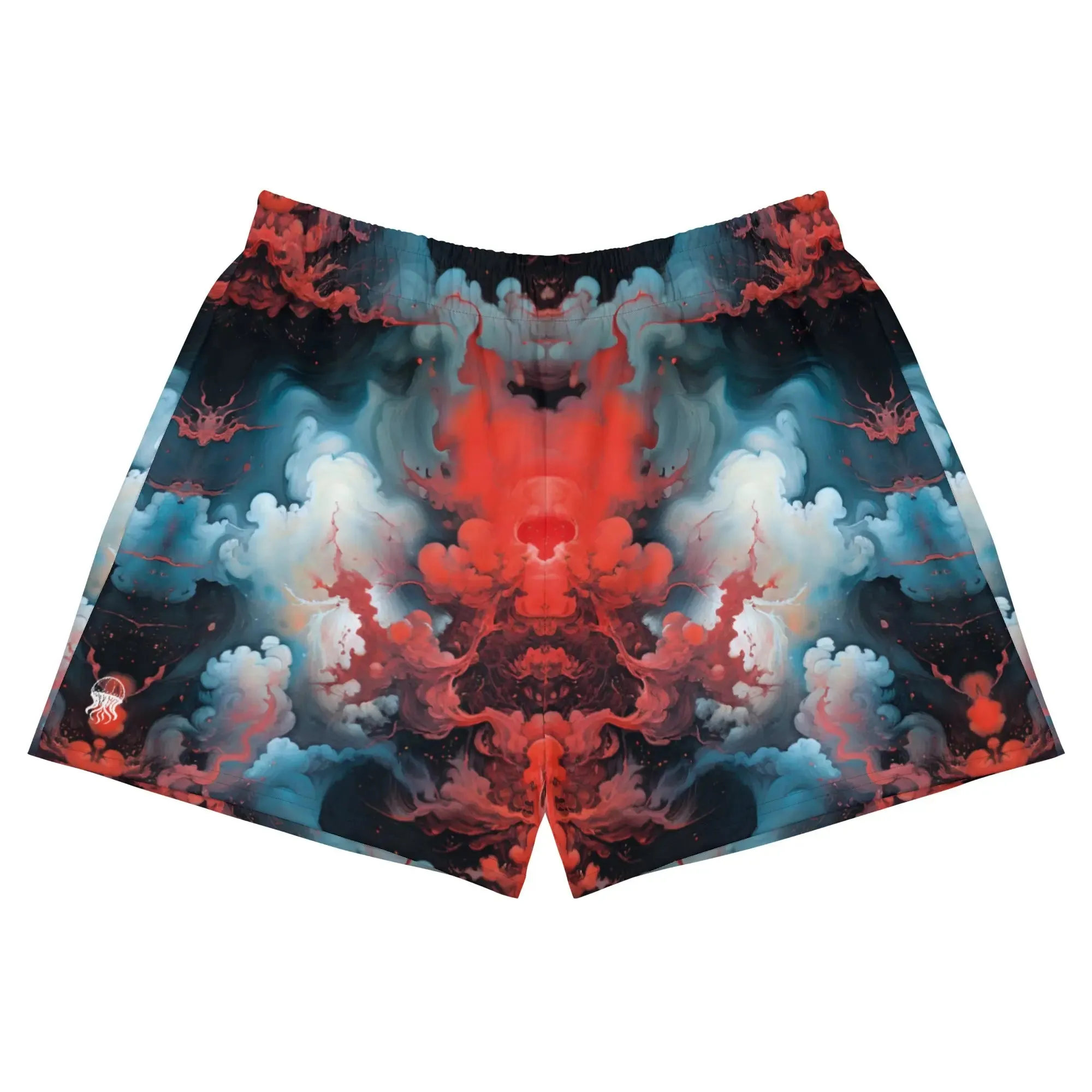 Unisex Athletic Shorts - Ethereal Crimson Flow - Light
