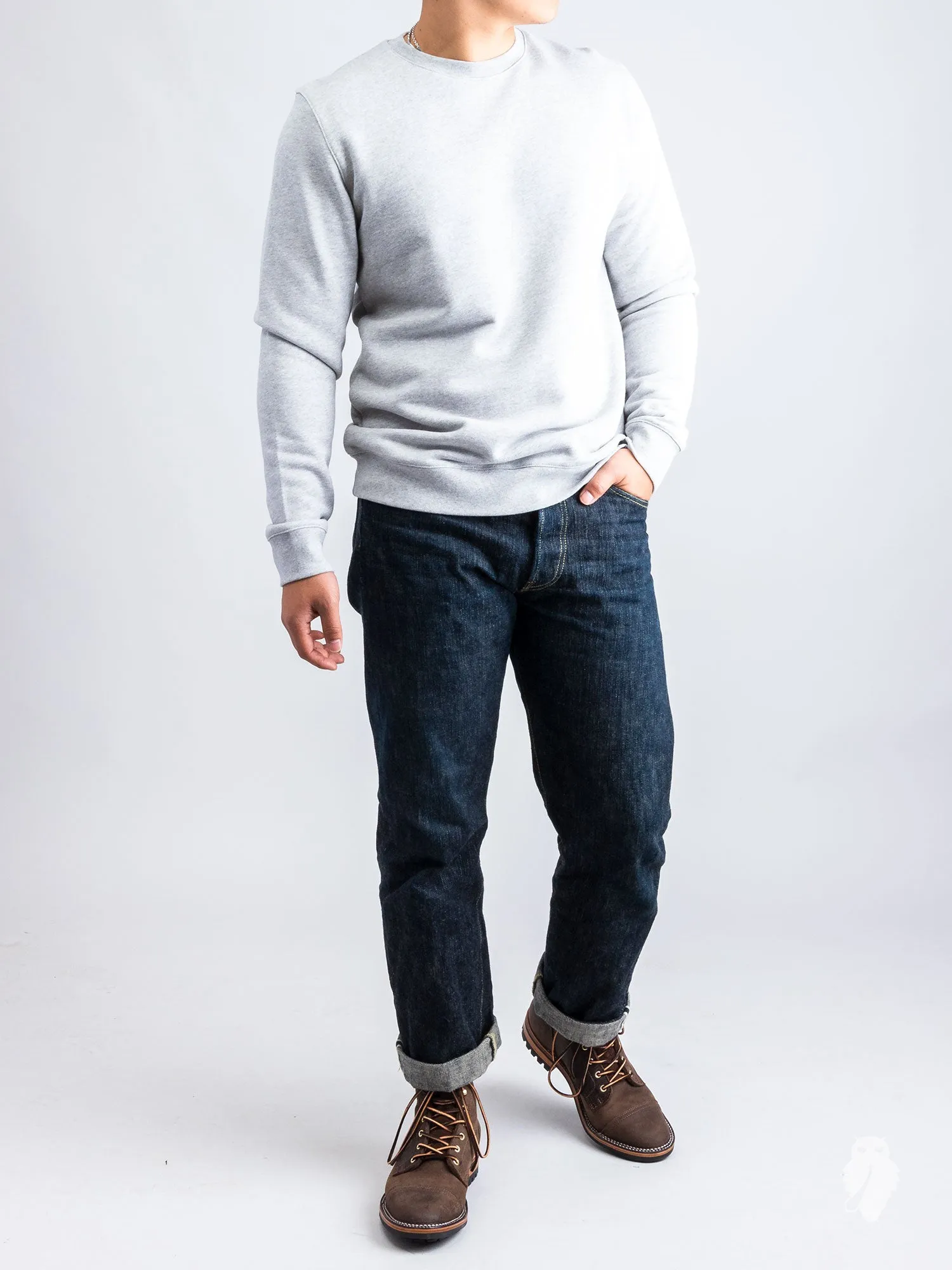 Vagn Crewneck Sweater in Light Grey Melange