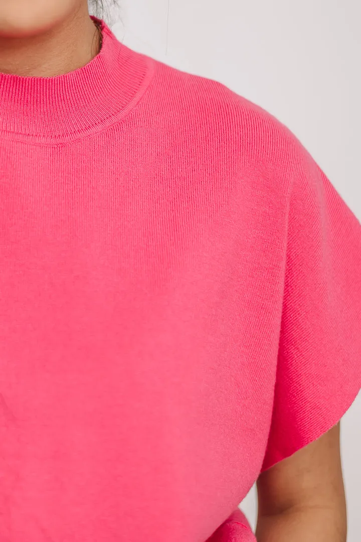 Velora Dolman Sweater Knit Top | Fuchsia