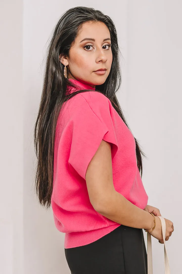 Velora Dolman Sweater Knit Top | Fuchsia