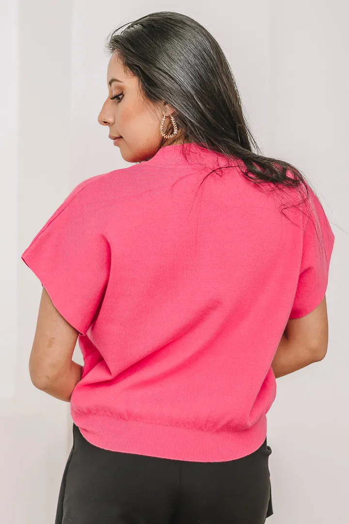 Velora Dolman Sweater Knit Top | Fuchsia