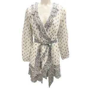 Veronica Beard White Multi Kierra Wrap Dress
