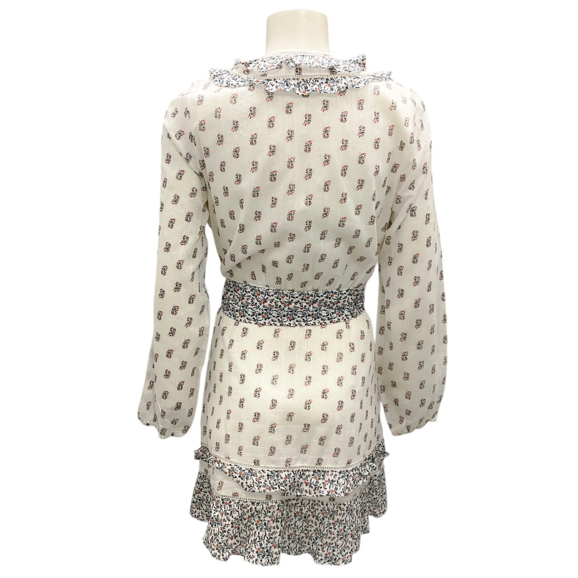Veronica Beard White Multi Kierra Wrap Dress