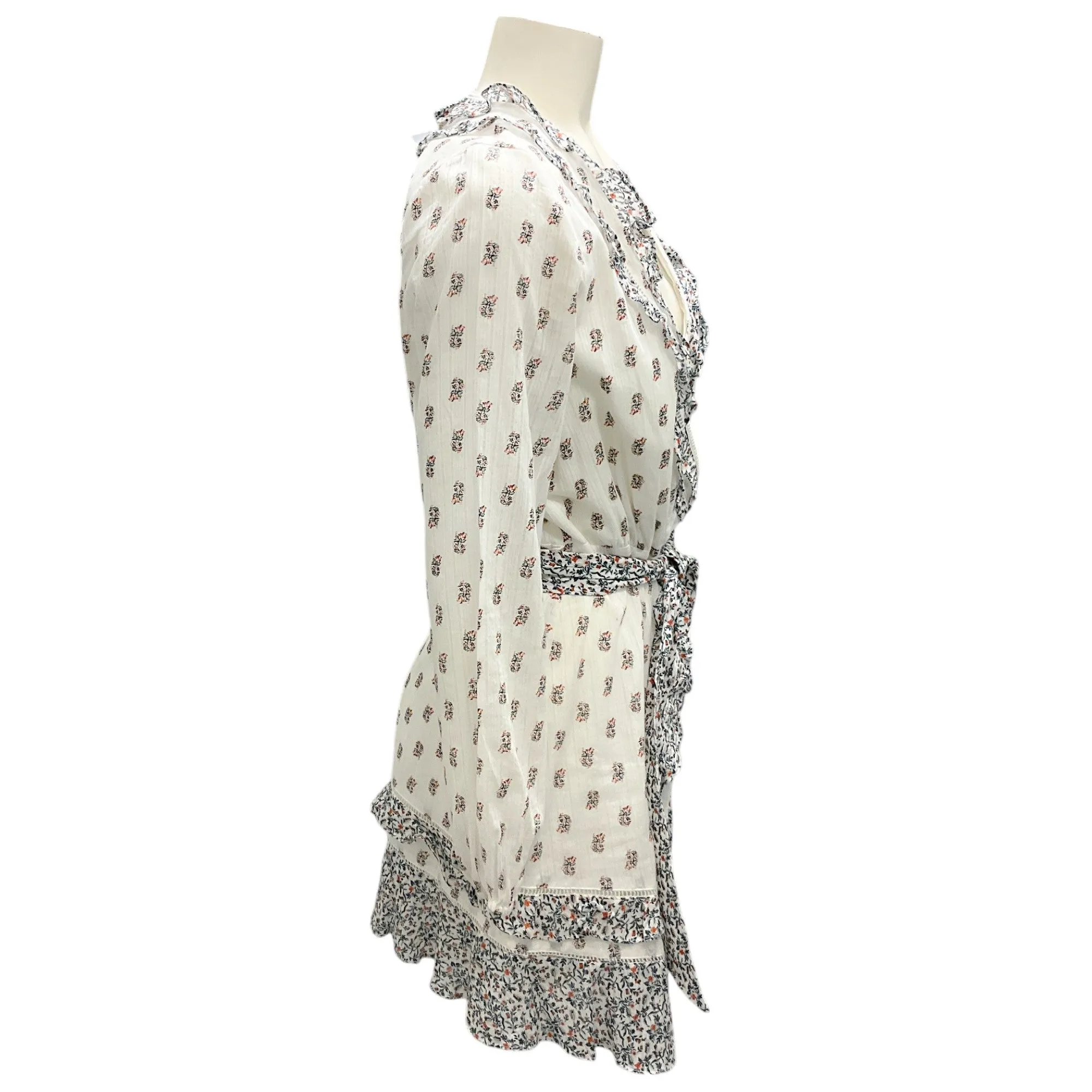 Veronica Beard White Multi Kierra Wrap Dress
