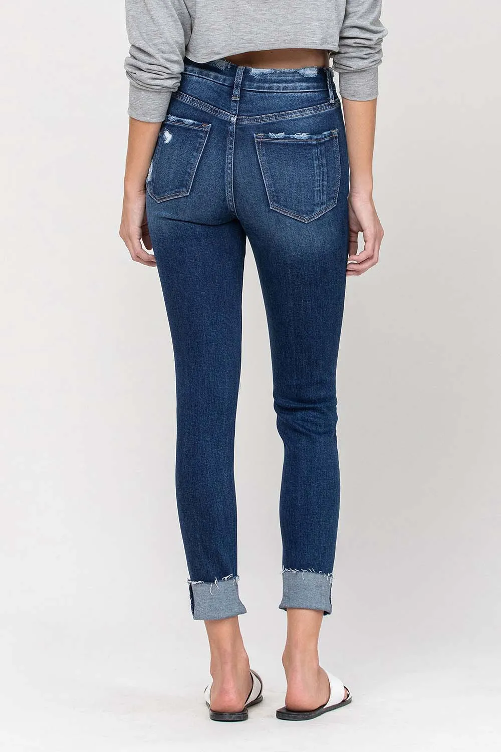 Vervet | Haylie High Rise Distressed Raw Crop Skinny Jeans