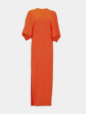 Vibrant Orange Cape Maxi Dress