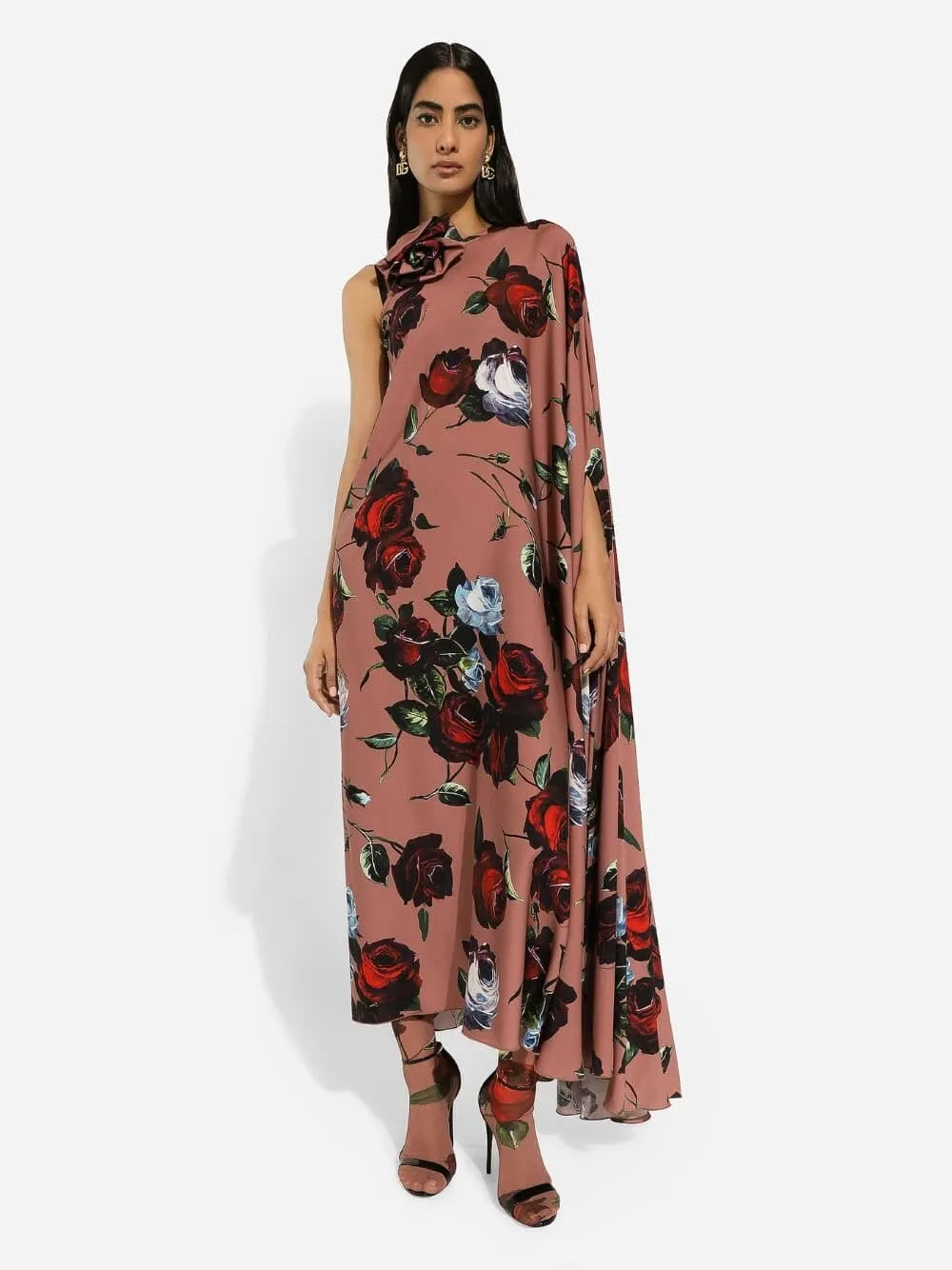 Vintage Rose Asymmetrical Dress