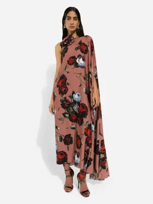 Vintage Rose Asymmetrical Dress