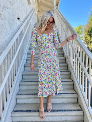 Wanderlust Midi Dress in Multi Floral