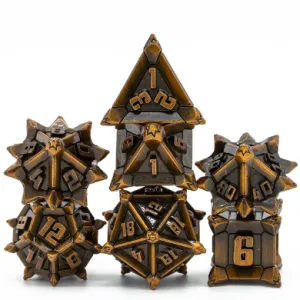 Warrior's Flail: Golden - Metal RPG Dice Set