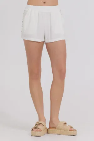 WASHED LINEN SHORTS