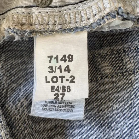 We The Free Earn Your Stripes 100% Cotton High Rise Wide Leg Crop Jeans Size 27