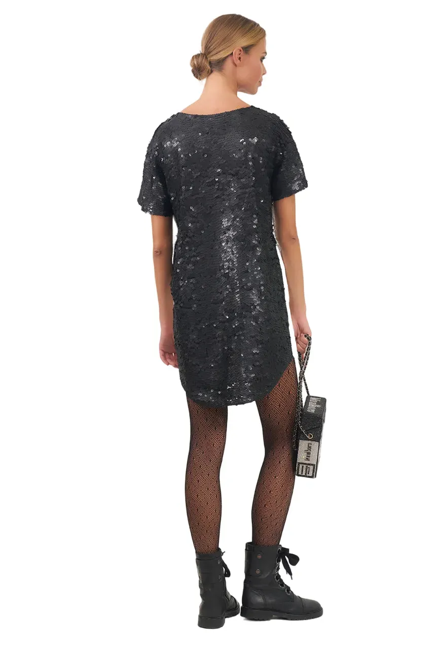 Whatever Sequin Maxi Tee Dress