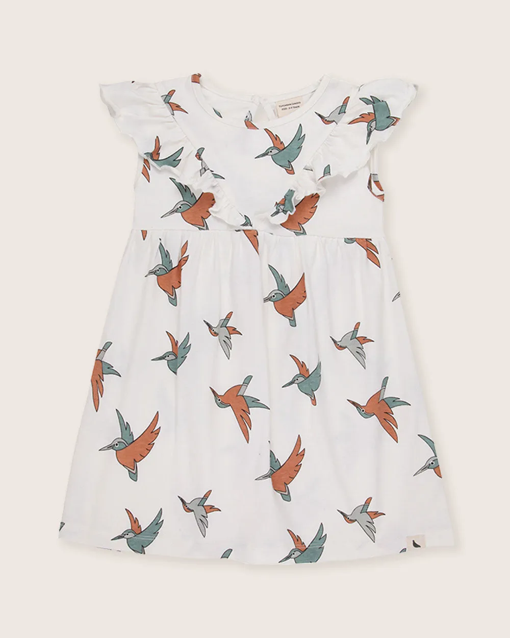 White Birdsong Print Dress