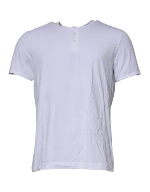 White Cotton Stretch Round Neck Underwear T-shirt