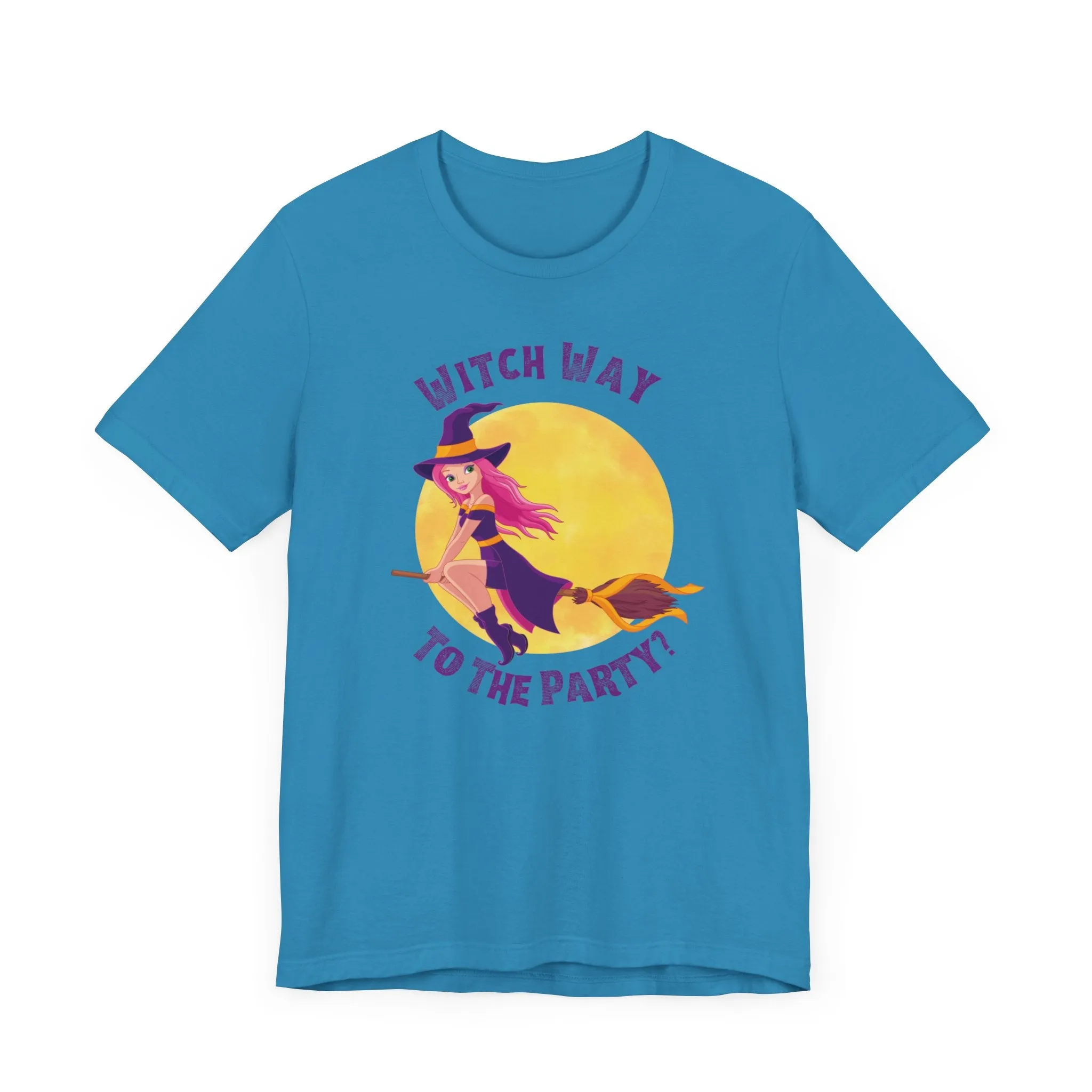 Witch Way to the Party Halloween T-Shirt | Spooky Witchy Tee |  Bella Canvas 3001Unisex | Funny Short Sleeve Tshirt