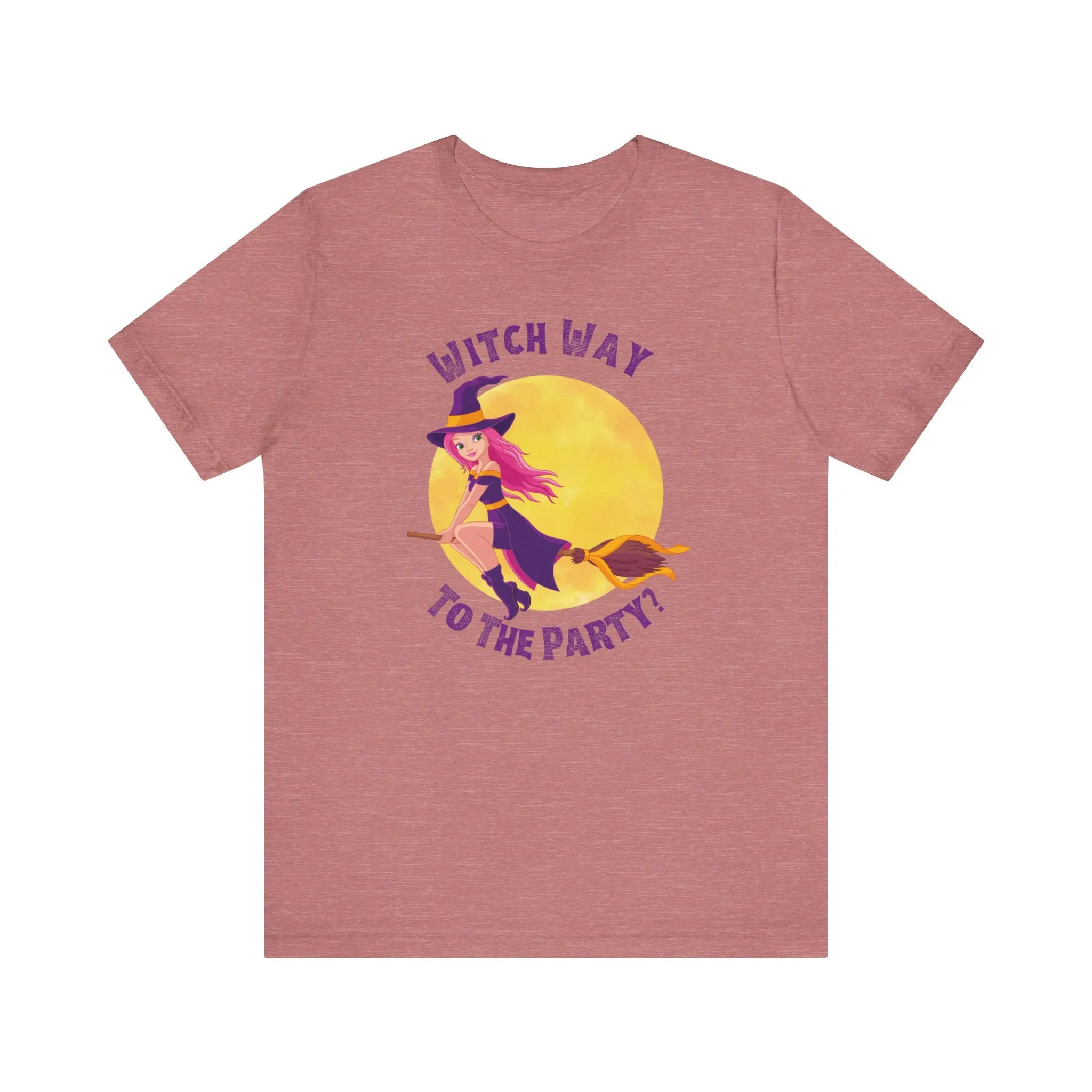 Witch Way to the Party Halloween T-Shirt | Spooky Witchy Tee |  Bella Canvas 3001Unisex | Funny Short Sleeve Tshirt