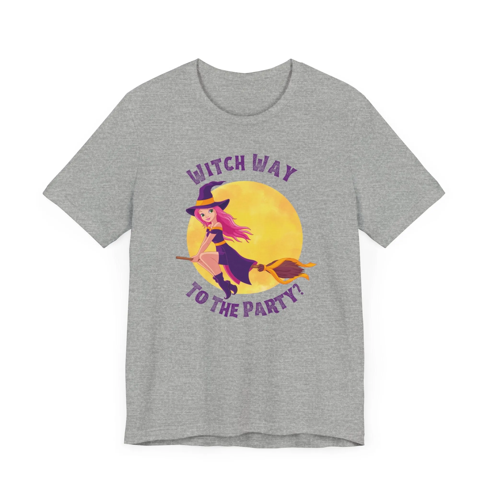 Witch Way to the Party Halloween T-Shirt | Spooky Witchy Tee |  Bella Canvas 3001Unisex | Funny Short Sleeve Tshirt