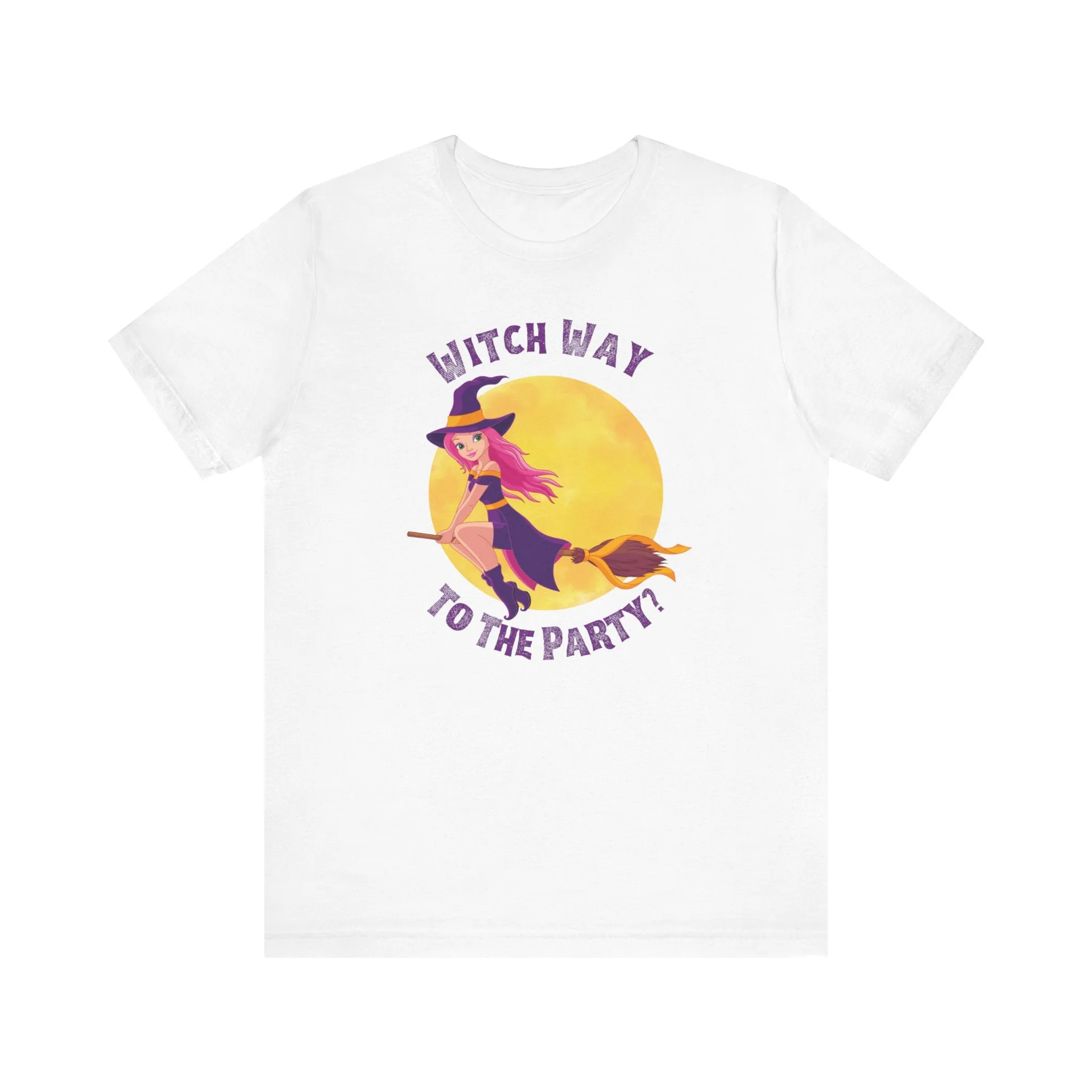 Witch Way to the Party Halloween T-Shirt | Spooky Witchy Tee |  Bella Canvas 3001Unisex | Funny Short Sleeve Tshirt