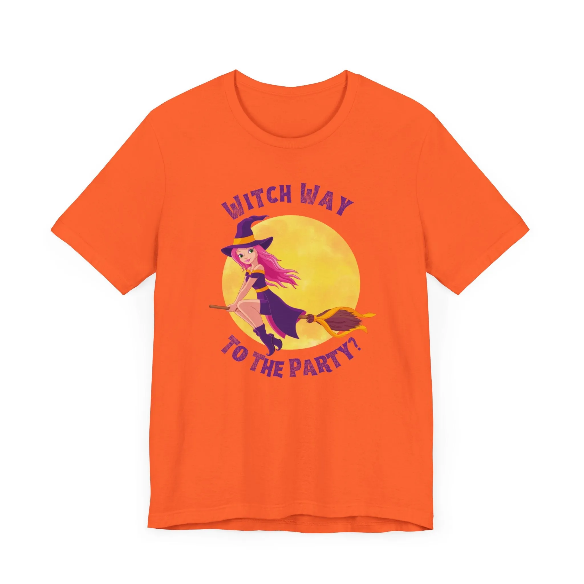 Witch Way to the Party Halloween T-Shirt | Spooky Witchy Tee |  Bella Canvas 3001Unisex | Funny Short Sleeve Tshirt
