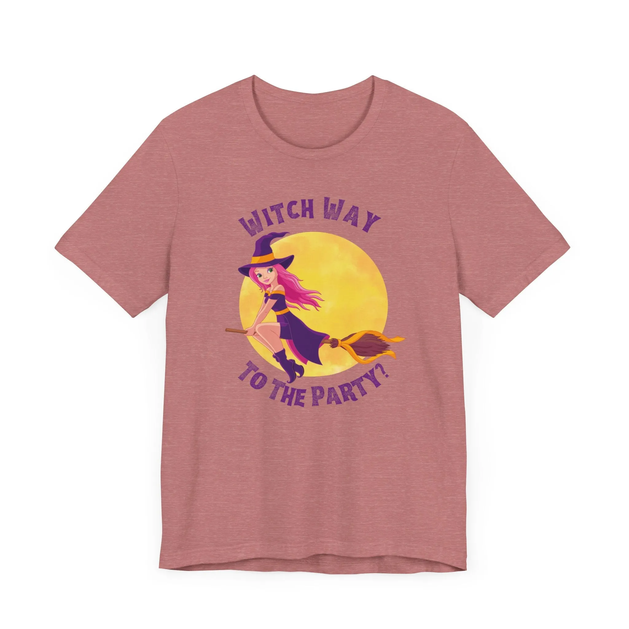 Witch Way to the Party Halloween T-Shirt | Spooky Witchy Tee |  Bella Canvas 3001Unisex | Funny Short Sleeve Tshirt