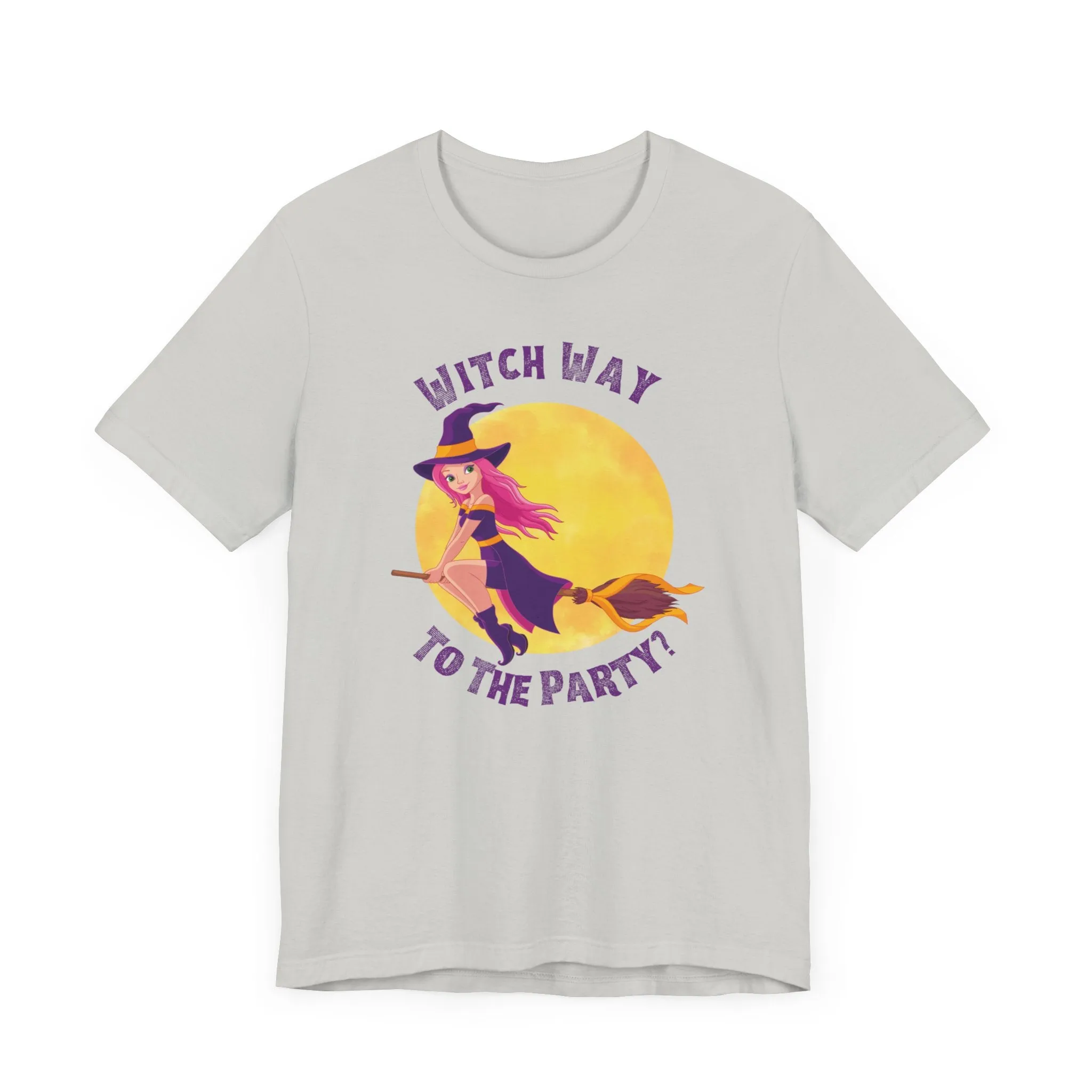 Witch Way to the Party Halloween T-Shirt | Spooky Witchy Tee |  Bella Canvas 3001Unisex | Funny Short Sleeve Tshirt