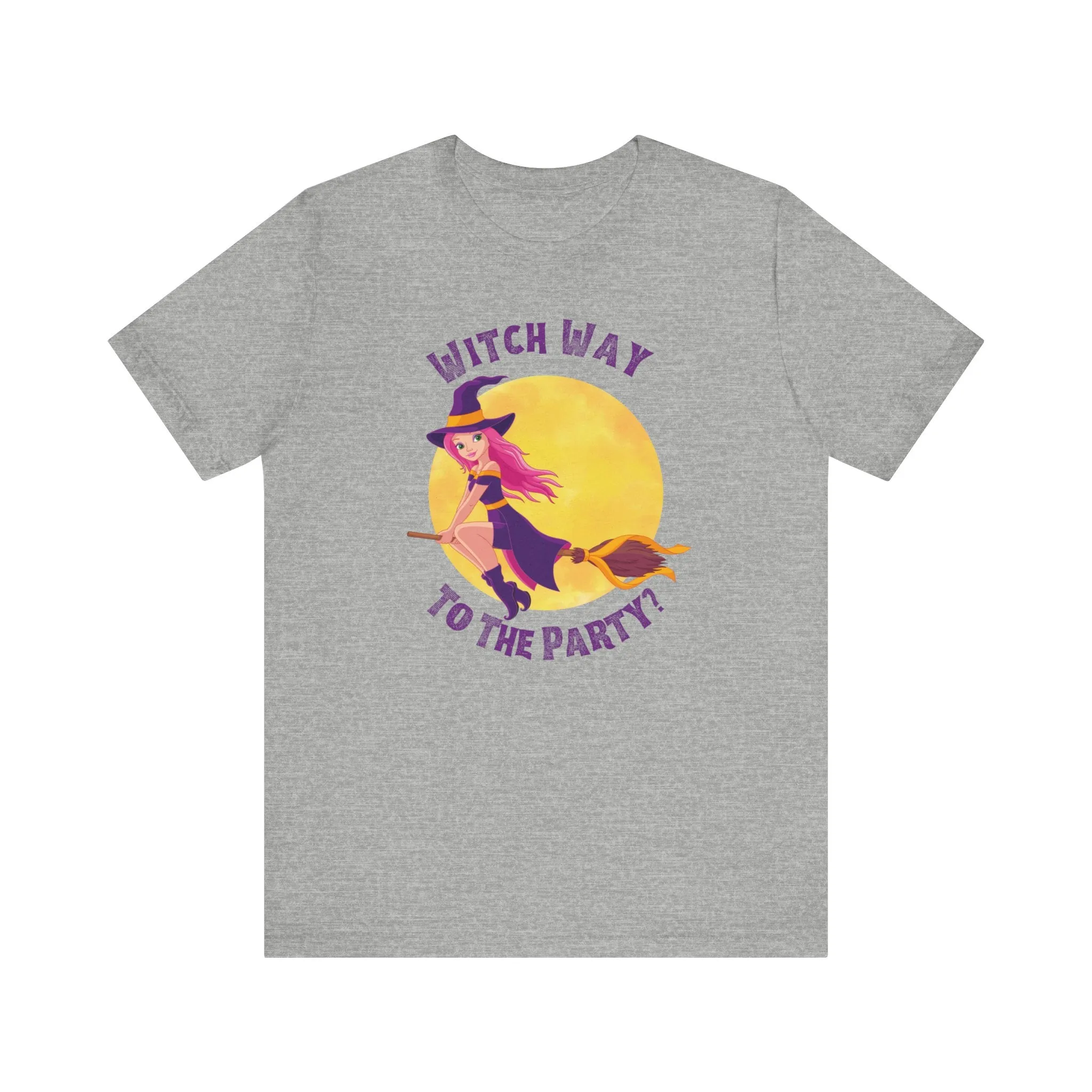 Witch Way to the Party Halloween T-Shirt | Spooky Witchy Tee |  Bella Canvas 3001Unisex | Funny Short Sleeve Tshirt