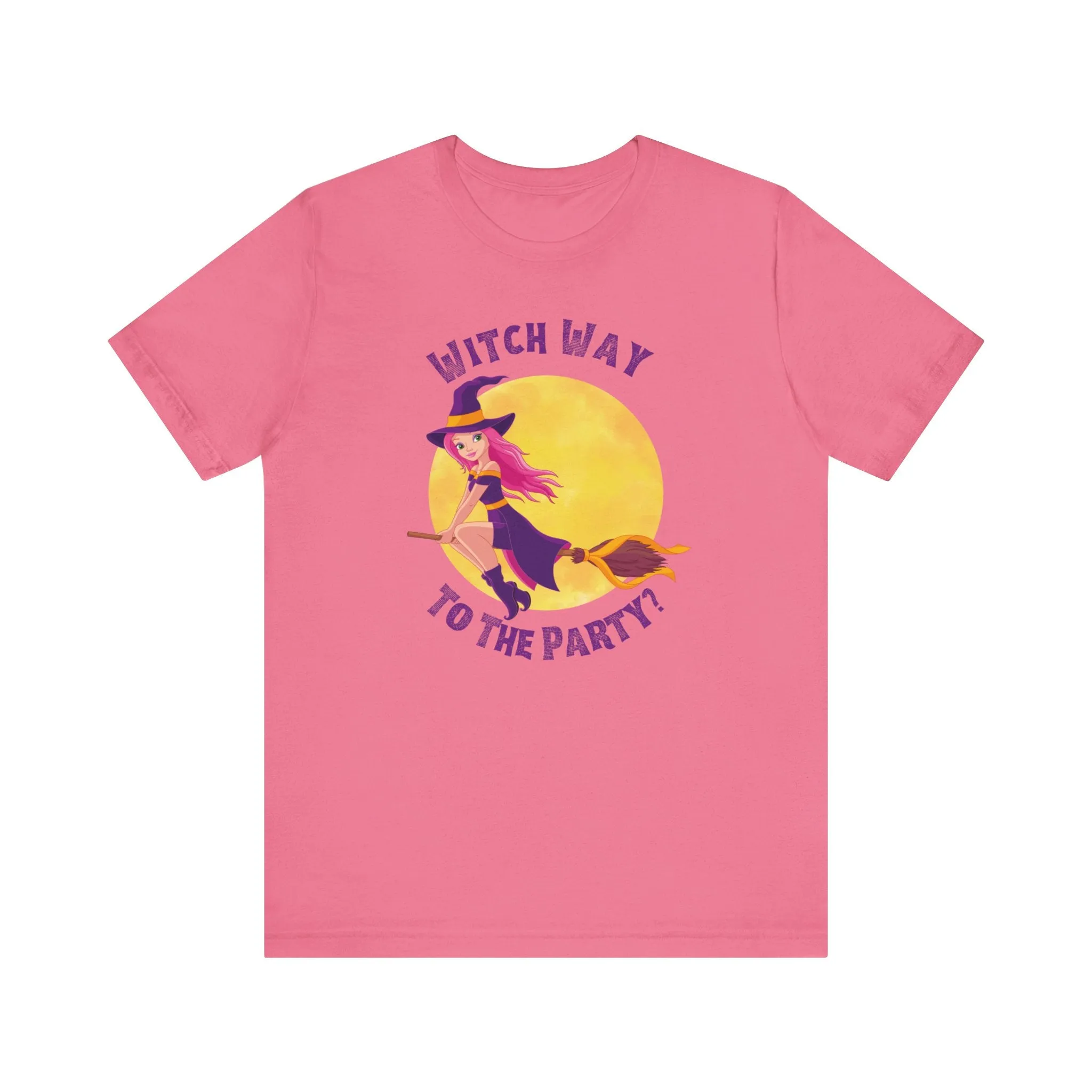 Witch Way to the Party Halloween T-Shirt | Spooky Witchy Tee |  Bella Canvas 3001Unisex | Funny Short Sleeve Tshirt