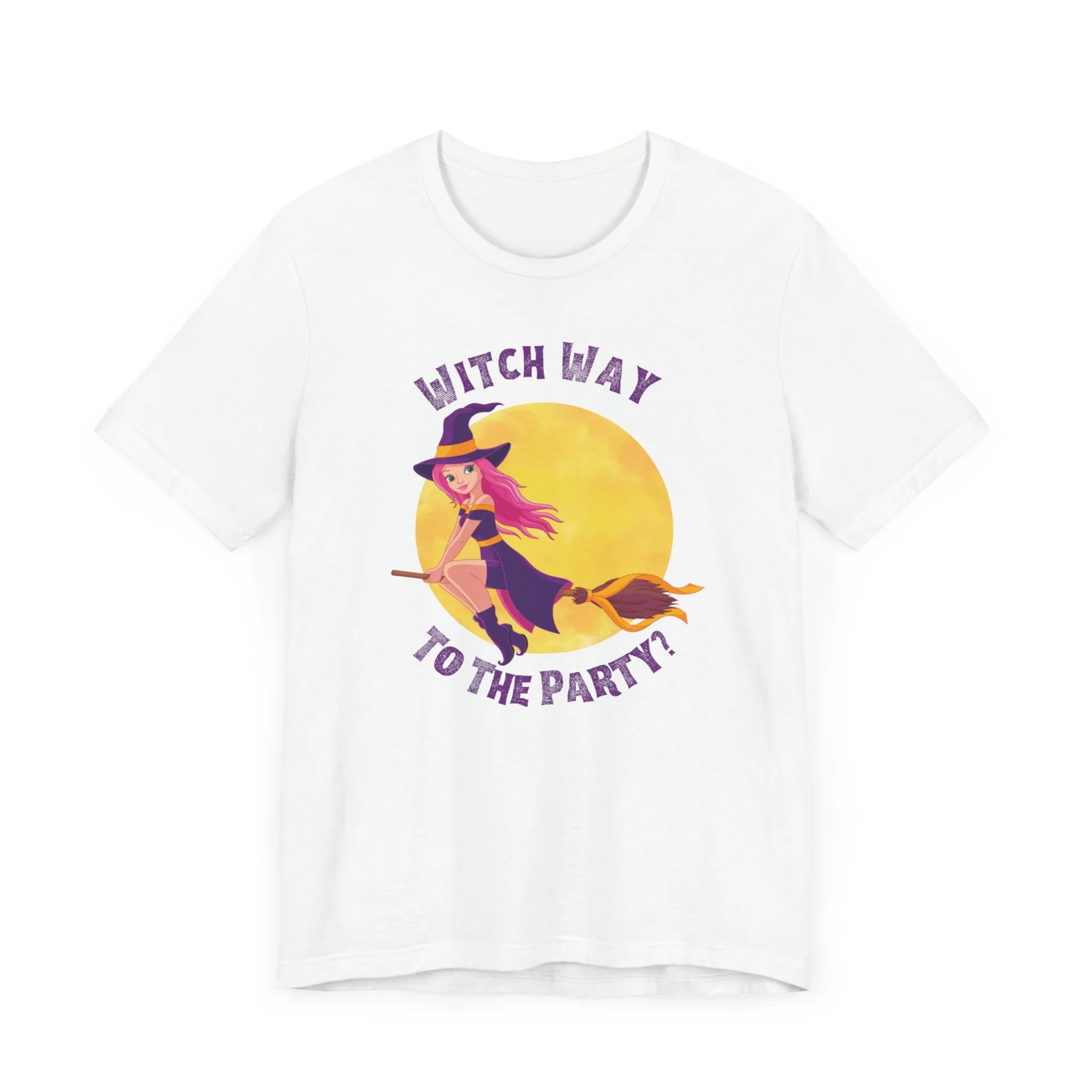 Witch Way to the Party Halloween T-Shirt | Spooky Witchy Tee |  Bella Canvas 3001Unisex | Funny Short Sleeve Tshirt